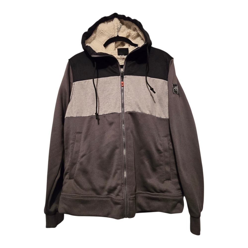 Bauer Ice Hockey Sherpa Hooded Jacket Men's SM Full Zip Colorblock Winter Warm